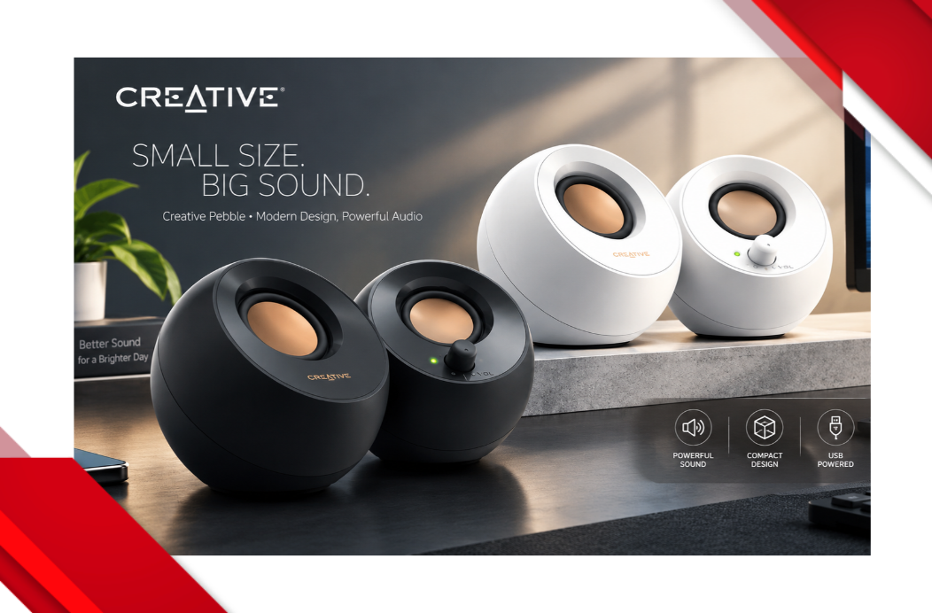 Creative Pebble: Loa máy tính thiết kế tinh tế và sang trọng